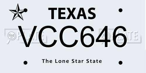 VCC646 Texas License Plate
