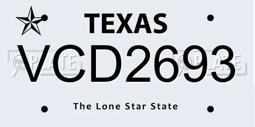 VCD2693 Texas License Plate