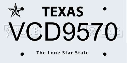 VCD9570 Texas License Plate