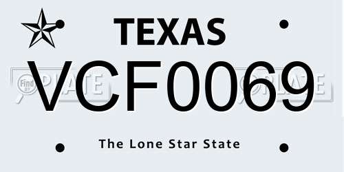 VCF0069 Texas License Plate