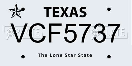 VCF5737 Texas License Plate