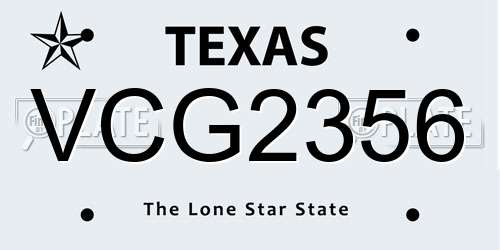 VCG2356 Texas License Plate
