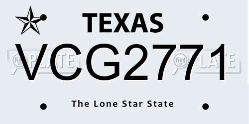 VCG2771 Texas License Plate