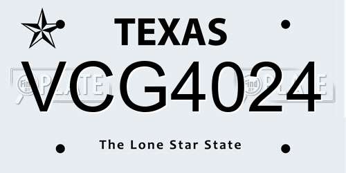 VCG4024 Texas License Plate