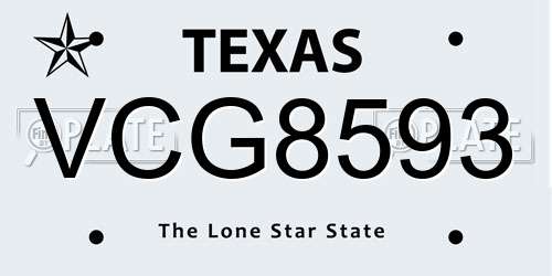 VCG8593 Texas License Plate