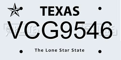 VCG9546 Texas License Plate