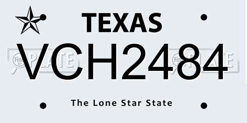 VCH2484 Texas License Plate