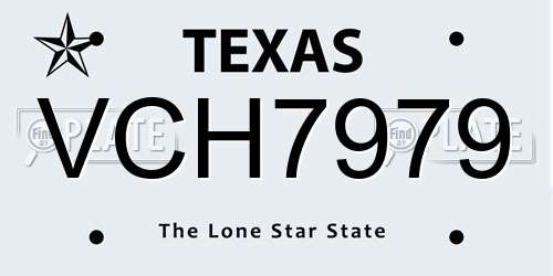 VCH7979 Texas License Plate