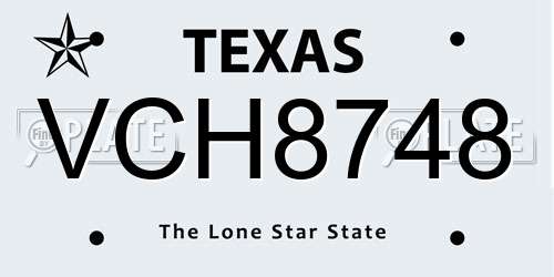 VCH8748 Texas License Plate