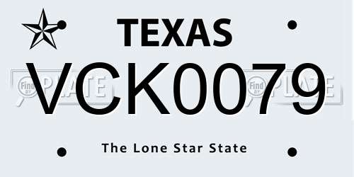 VCK0079 Texas License Plate