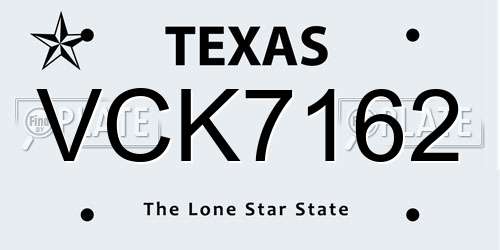 VCK7162 Texas License Plate