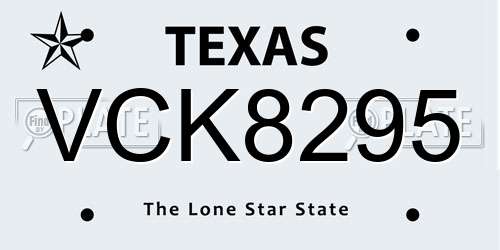 VCK8295 Texas License Plate