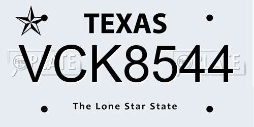 VCK8544 Texas License Plate