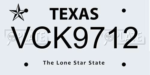 VCK9712 Texas License Plate