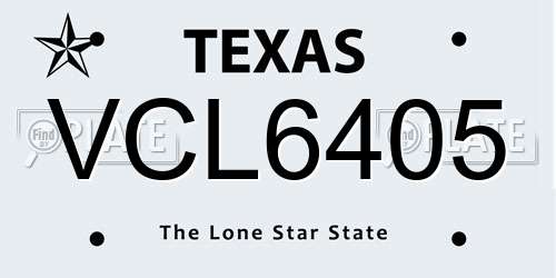 VCL6405 Texas License Plate