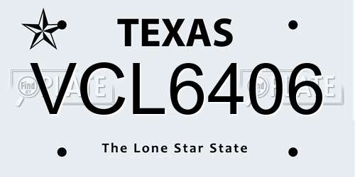VCL6406 Texas License Plate
