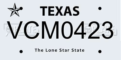 VCM0423 Texas License Plate