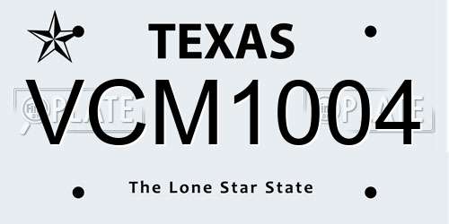 VCM1004 Texas License Plate