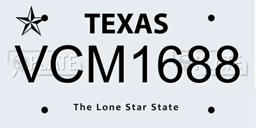 VCM1688 Texas License Plate