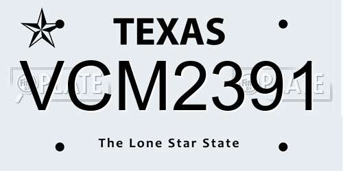 VCM2391 Texas License Plate