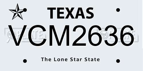 VCM2636 Texas License Plate