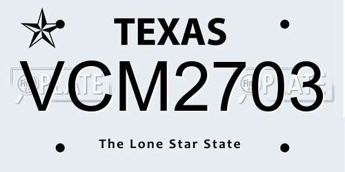 VCM2703 Texas License Plate