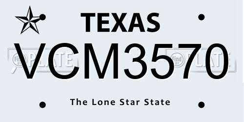 VCM3570 Texas License Plate