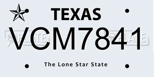 VCM7841 Texas License Plate