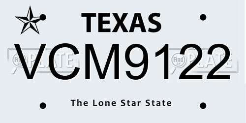 VCM9122 Texas License Plate