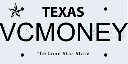 VCMONEY Texas License Plate