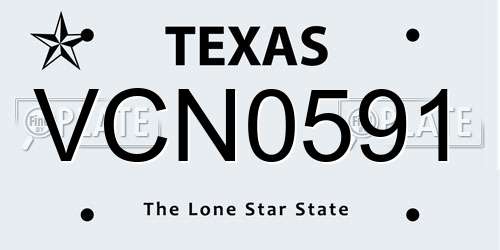 VCN0591 Texas License Plate