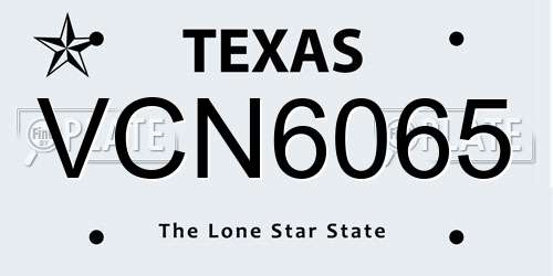 VCN6065 Texas License Plate
