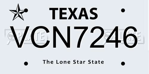 VCN7246 Texas License Plate