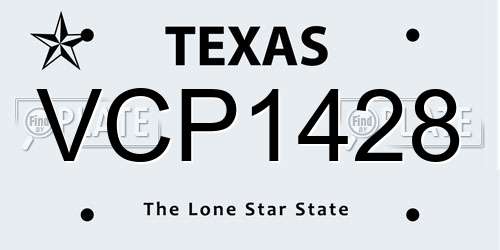 VCP1428 Texas License Plate