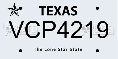 VCP4219 Texas License Plate