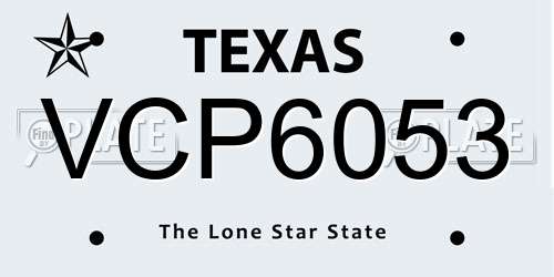 VCP6053 Texas License Plate
