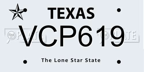 VCP619 Texas License Plate