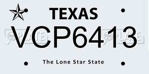 VCP6413 Texas License Plate