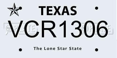VCR1306 Texas License Plate