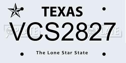 VCS2827 Texas License Plate