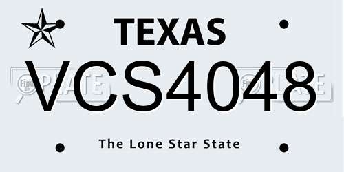 VCS4048 Texas License Plate