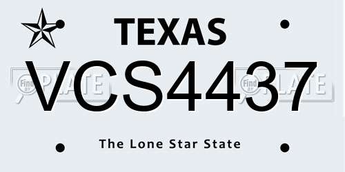 VCS4437 Texas License Plate