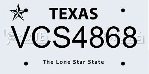 VCS4868 Texas License Plate