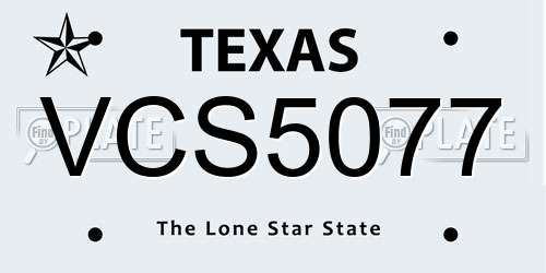 VCS5077 Texas License Plate
