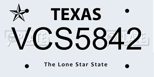 VCS5842 Texas License Plate
