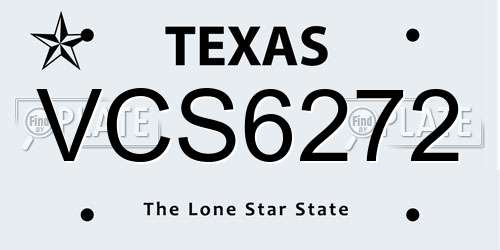 VCS6272 Texas License Plate