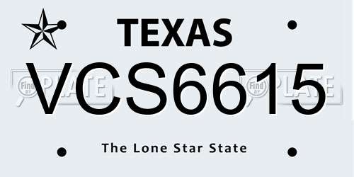VCS6615 Texas License Plate