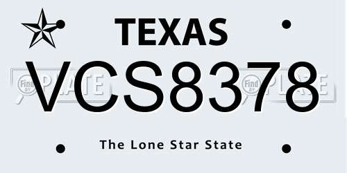 VCS8378 Texas License Plate