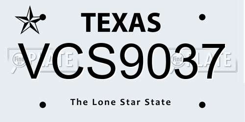 VCS9037 Texas License Plate