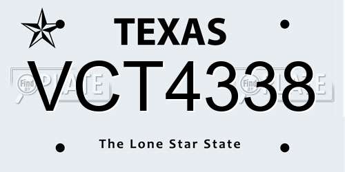 VCT4338 Texas License Plate